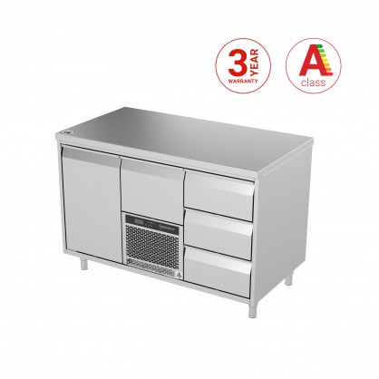 Cooling Counter with 4 Drawers and 1 Door, -5 ... +8 °C